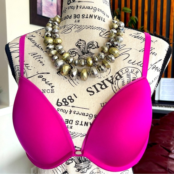 Calvin Klein Fuchsia Padded Lace Bra 36 C - Picture 1 of 15
